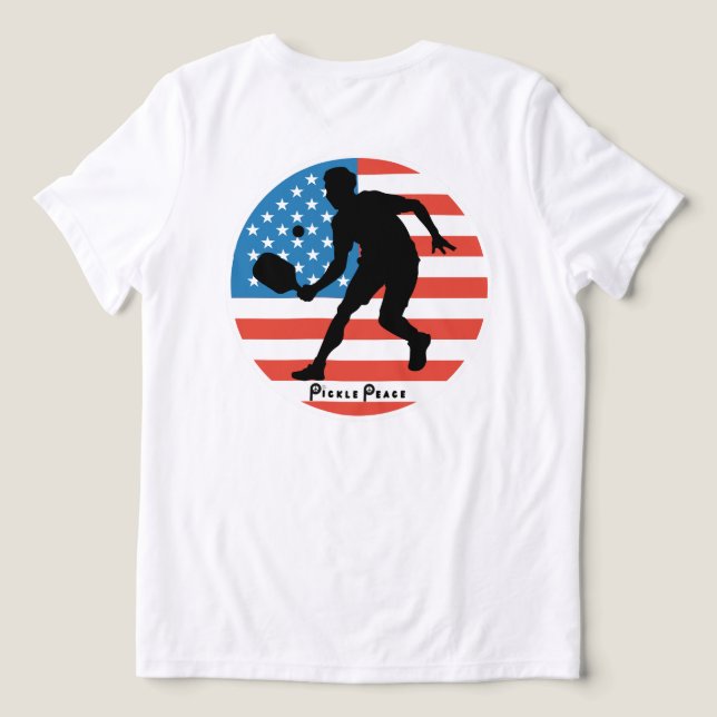 Patriotic Pickleball T-shirt by Pickle Peace (Design baksida )