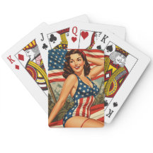 Patriotic Pin Up-uppspelningskort/Susan