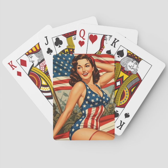 Patriotic Pin Up-uppspelningskort/Susan Casinokort (Baksidan)