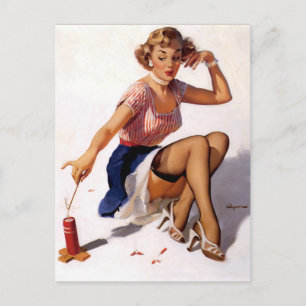 Patriotic Pin-Up Vykort