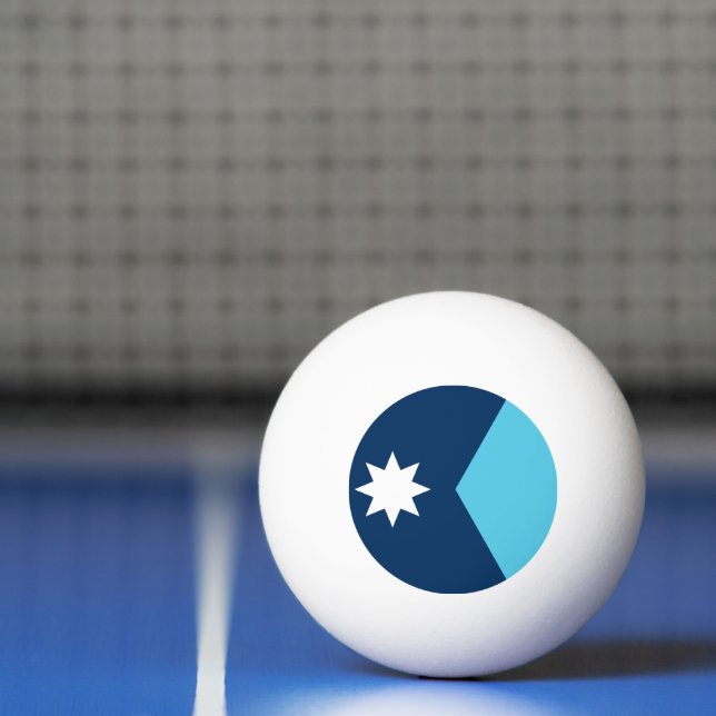Patriotic ping pong ball with Flag of Minnesota Pingisboll (Netto)