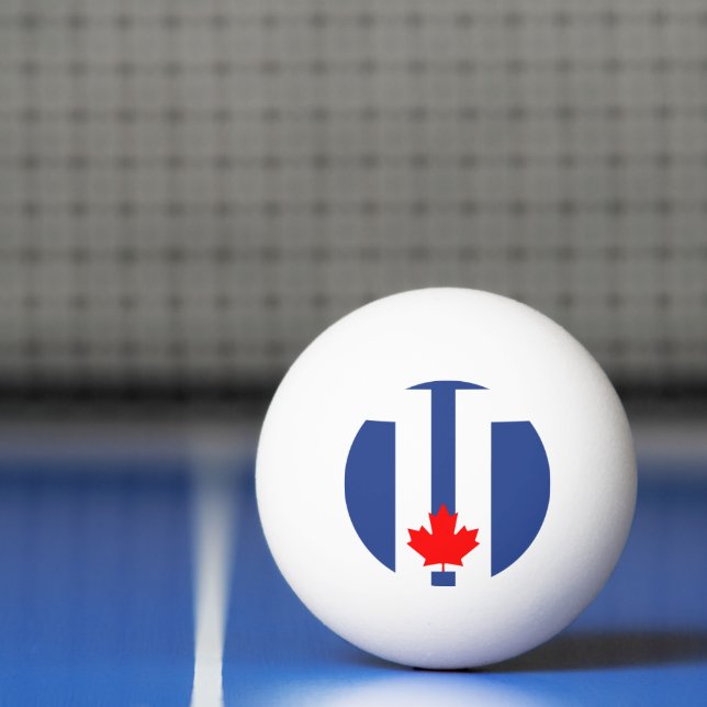 Patriotic ping pong ball with Flag of Toronto Pingisboll (Netto)