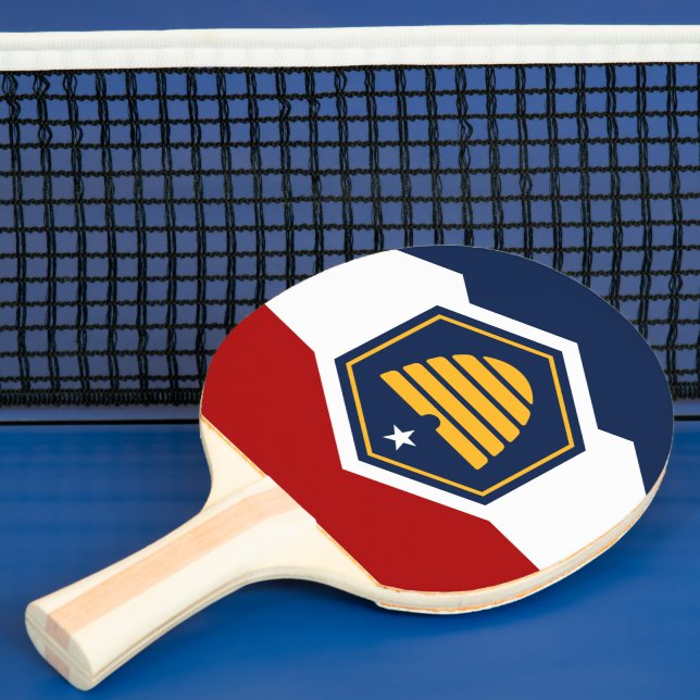 Patriotic, ping pong paddle with Flag of Utah, USA Pingisracket (Insitu)