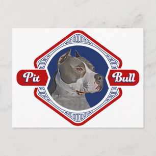 Patriotic Pit Bull Dog Logotyp Vykort