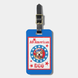 Patriotic Pit Bull Terrier Bagagebricka