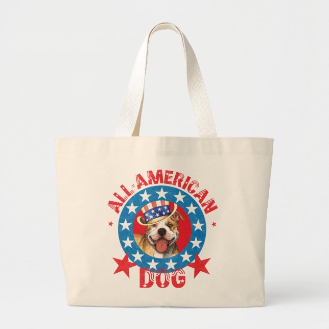 Patriotic Pit Bull Terrier Jumbo Tygkasse (Framsidan)