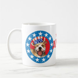 Patriotic Pit Bull Terrier Kaffemugg