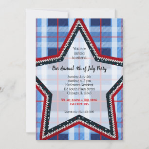 Patriotic plaid inbjudningar