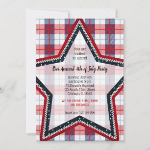 Patriotic plaid inbjudningar