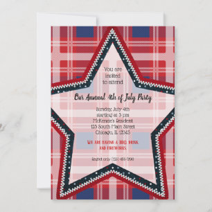 Patriotic plaid inbjudningar