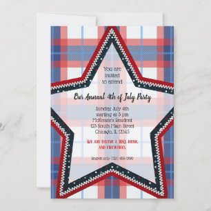 Patriotic plaid inbjudningar