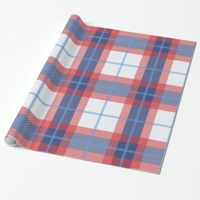 Patriotic plaid presentpapper (Utrullad)