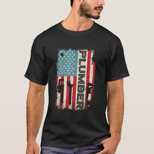 Patriotic Plumber 4Th Of July Plumber Plumber T Shirt (Framsida)