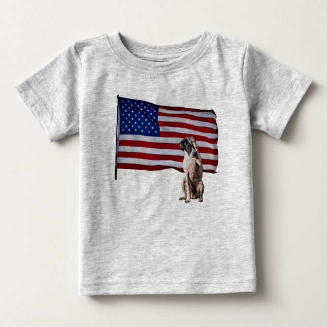 Patriotic Pointer Baby T Shirt (Framsida)