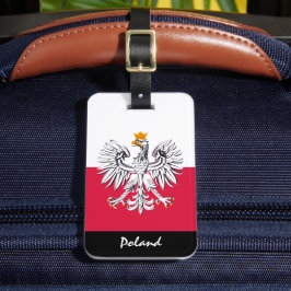 Patriotic Poland Luggage Tags, Eagle, Polska Flagg Bagagebricka