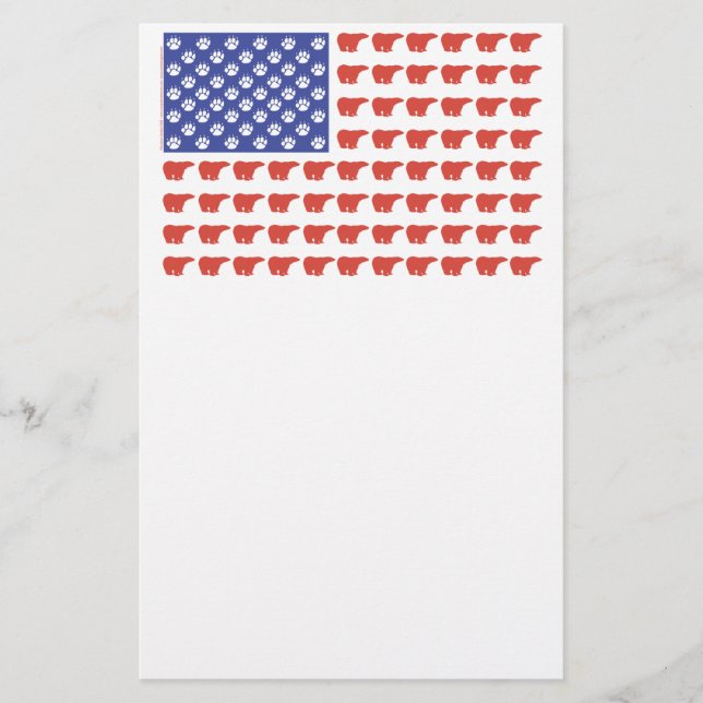 Patriotic Polar Bears USA Brevpapper (Framsida)