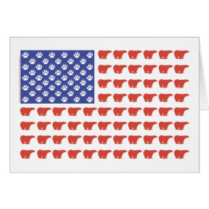 Patriotic Polar Bears USA Hälsningskort