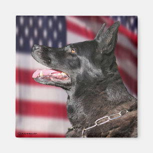 Patriotic Police K9 Hund Magnet