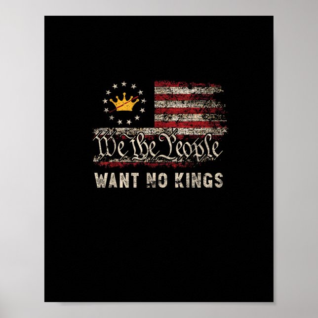 Patriotic Politics Protest No Kings In America Poster (Framsidan)