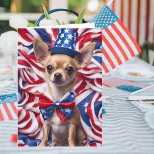 Patriotic Pooch Blank Greeting Card Helgkort