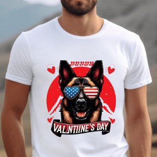 Patriotic Pooch Passion - Alla hjärtans dag Kärlek T Shirt