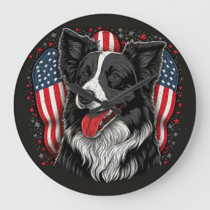 Patriotic Pooch Stor Klocka