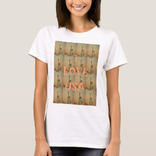 Patriotic Pop Art: "I Kärlek USA" Graphic Art Desi Tee