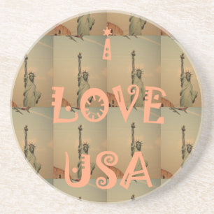 Patriotic Pop Art: "I Kärlek USA" Graphic Art Desi Underlägg