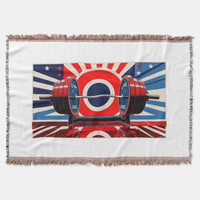 Patriotic Pop Art Olympic Barbell Set Filt (Framsidan)