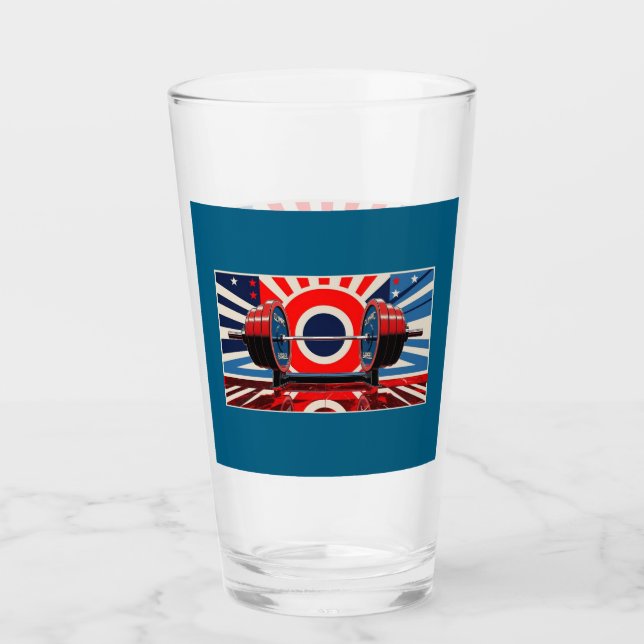 Patriotic Pop Art Olympic Barbell Set Glaskopp (Framsida)