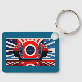 Patriotic Pop Art Olympic Barbell Set Nyckelring