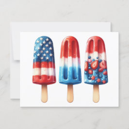 Patriotic Popcicles Vykort