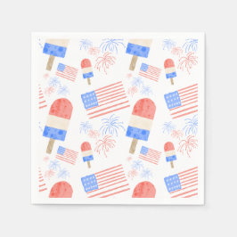 Patriotic Popsicle & Fireworks Napkins Pappersservett