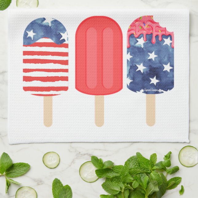 Patriotic Popsicle Kökshandduk (Vikta)