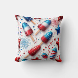 Patriotic Popsicle Mönster Kudde