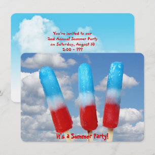 Patriotic popsicle party inbjudningar
