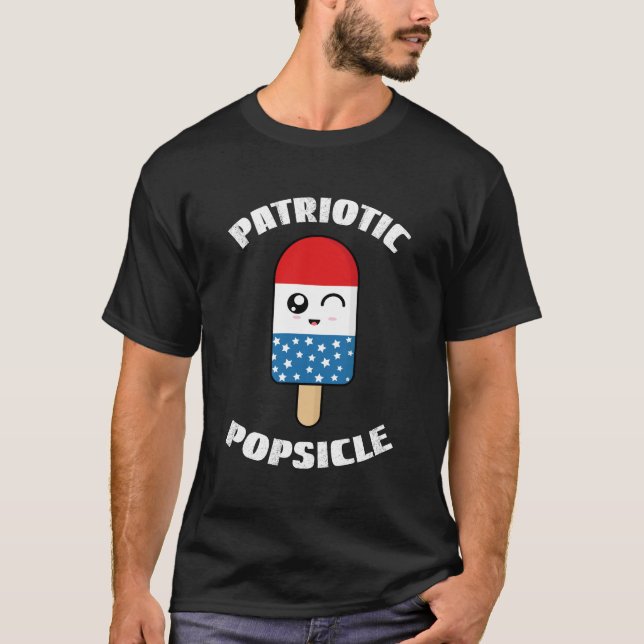 Patriotic Popsicle, sommarpopulationen T Shirt (Framsida)