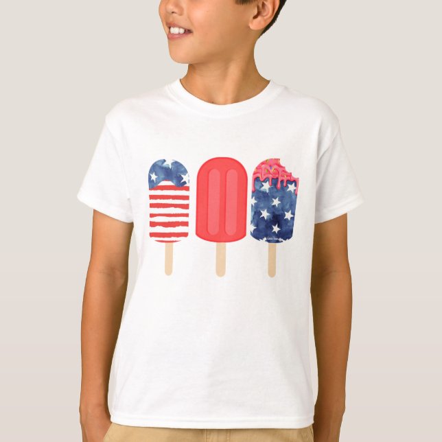 Patriotic Popsicle T Shirt (Framsida)