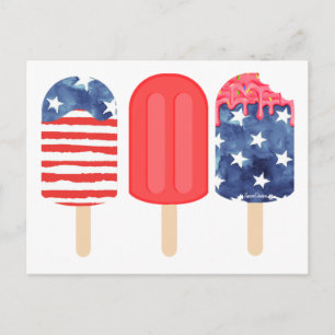 Patriotic Popsicle Vykort