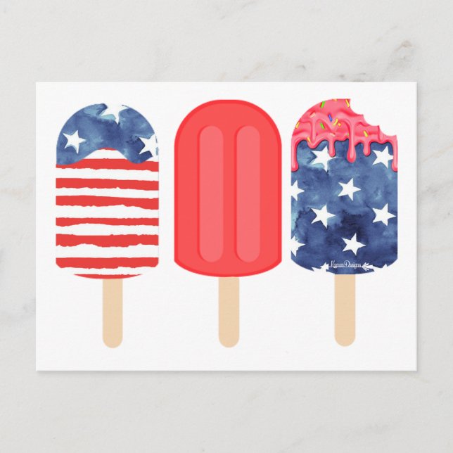 Patriotic Popsicle Vykort (Framsida)