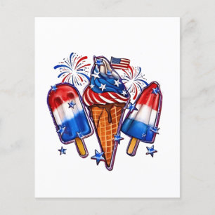 Patriotic Popsicles Ice Cream 4:e juli Flygblad