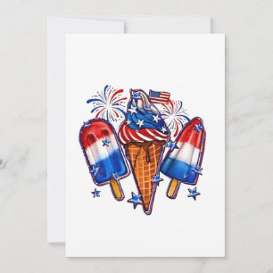 Patriotic Popsicles Ice Cream 4:e juli Inbjudningar