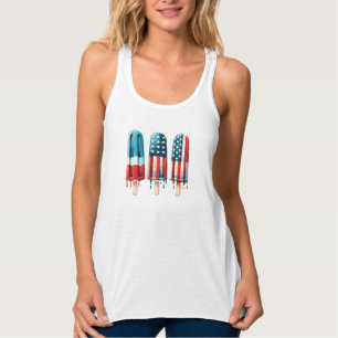 Patriotic Popsicles Linne Med Racerback