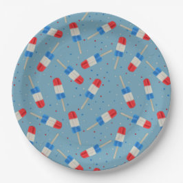 Patriotic Popsicles Paper Plates