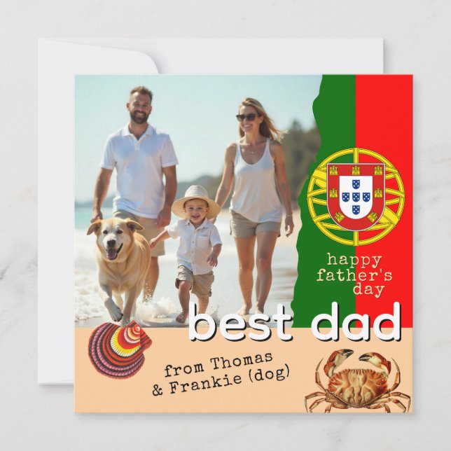 Patriotic Portugal Pappa, för Fars dag Card Kort (Framsida)