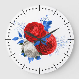 Patriotic Posey 1 Acrylic Wall Clock Stor Klocka