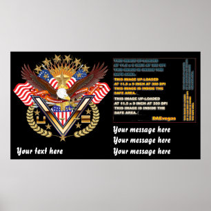 Patriotic poster stor till liten Se Notes