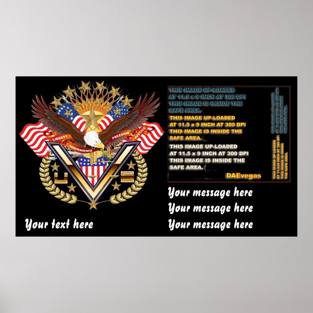 Patriotic poster stor till liten Se Notes (Framsidan)