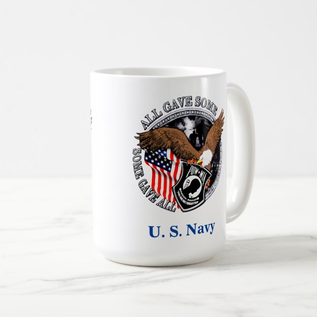 Patriotic POW-MIA Veteran Eagle U S Navy Kaffemugg (Framsida höger)