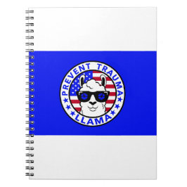 Patriotic Prevent Trauma Llama Notebook Anteckningsbok